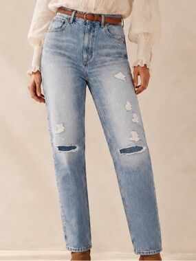 Sandro Boyfriend Distressed Patch Jeans (FR 36 / US 4)